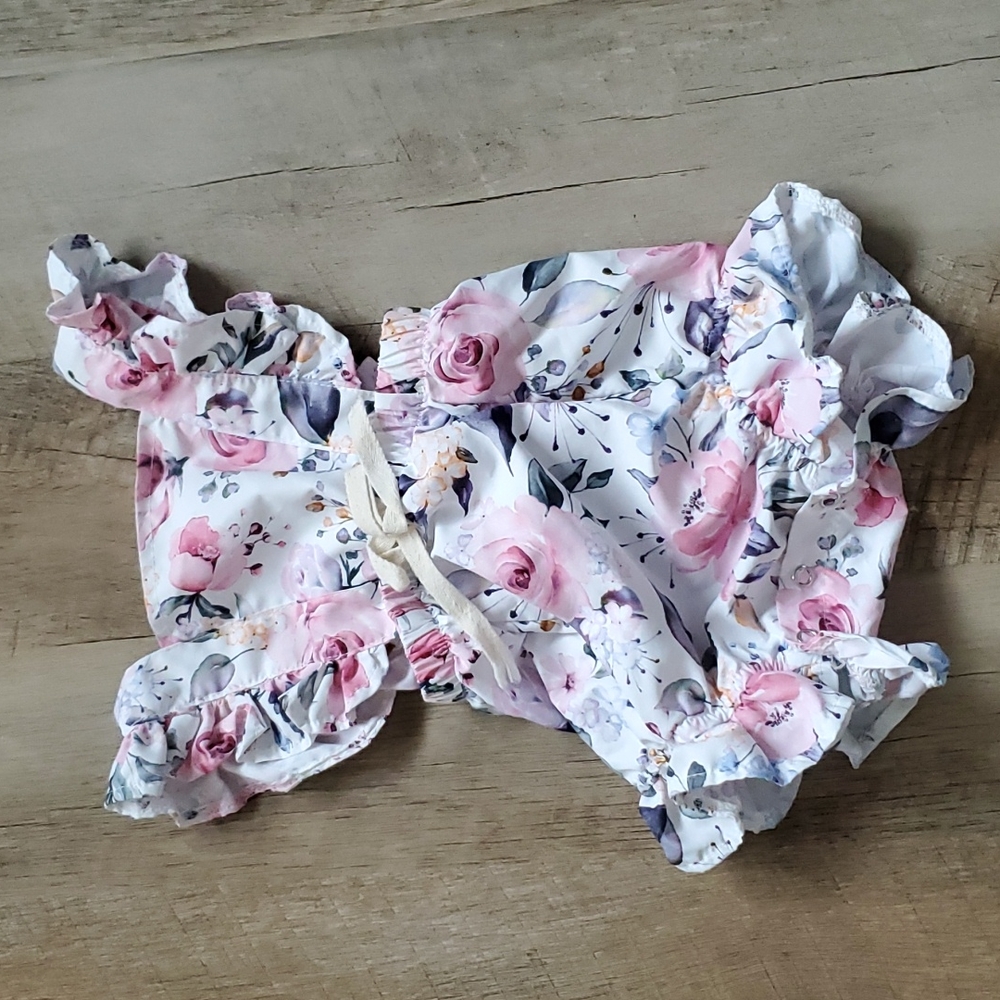 6-9m floral ruffle romper